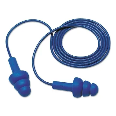 E-A-R™ Ultrafit™ Earplugs, Elastomeric Polymer, Blue, Corded, Poly Bag, Metal Detectable 1