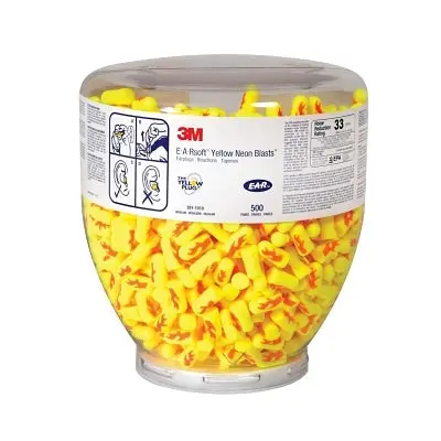 E-A-Rsoft™ Yellow Neons™ Foam Earplug, Polyurethane, Uncorded, Clear Bottle 1