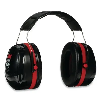 Peltor™ Optime™ 105 Earmuff, 30 Db Nrr, Black/Red, Over-The-Head 1