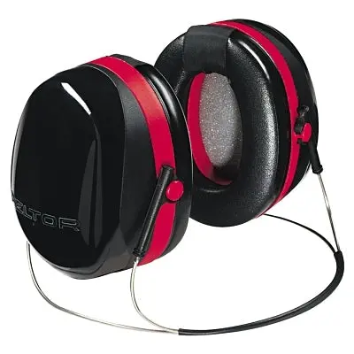 Peltor™ Optime™ 105 Earmuff, 29 Db Nrr, Black/Red, Behind-The-Head 1