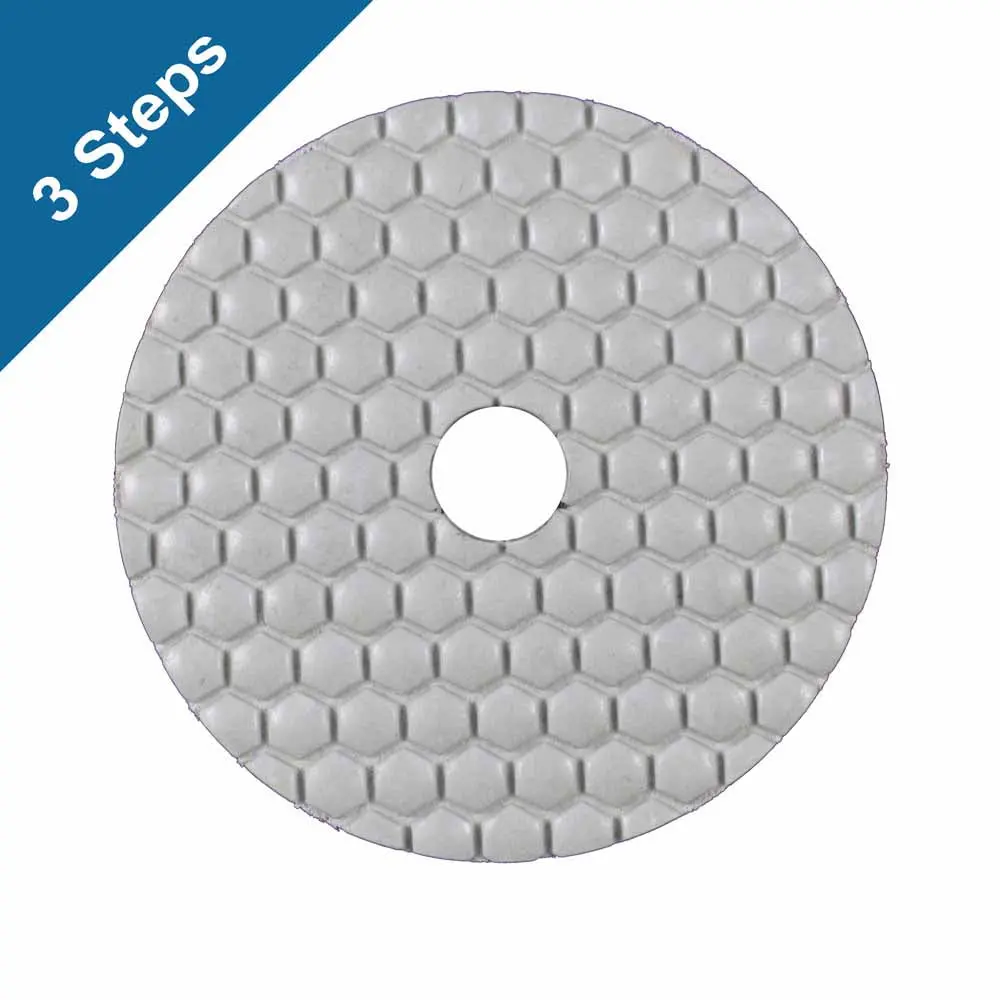 3-Step White Diamond Polish Pads 4 In. For Stone Polishing (3 Grits) 1