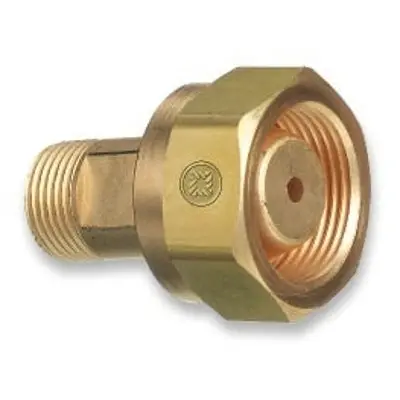 Brass Cylinder Adaptor, From Cga-520 B Tank Acetylene To Cga-300 Commercial Acetylene 1
