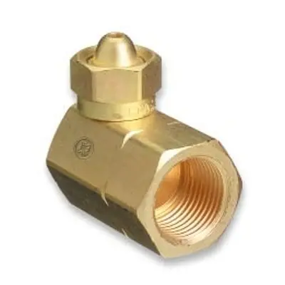 Brass Cylinder Adaptor, Cga-200 "Mc" Acetylene To Cga-510 Pol Acetylene 90° 1