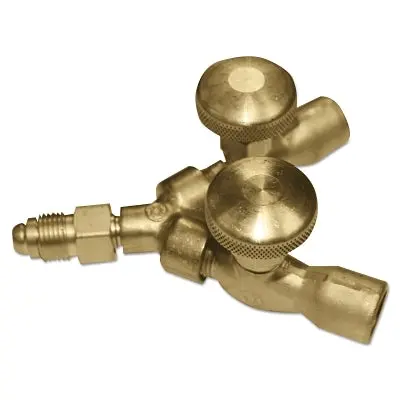 Valved "Y" Connections, 200 Psig, Brass, Male/Female, Lh, 5/8 In - 18 1