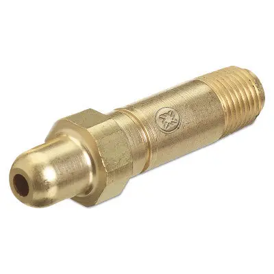 Regulator Inlet Nipples, Air, 1/4 In (Npt), 2 1/2", Brass, Cga-346, Hand-Tight 1