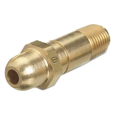 Regulator Inlet Nipples, Oxygen, 1/4"(Npt), 2 1/2", Brass, Cga-540, Handtight 1