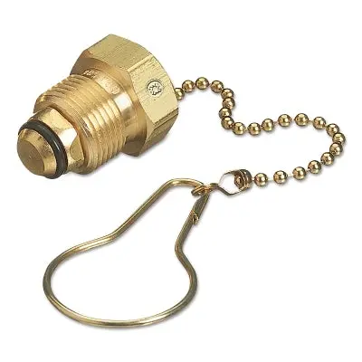 Chain And Plug Assembly, 2-Pc Nut And Plug Assembly, 3000 Psig, Brass, Argon/Helium/Nitrogen, Brass 1