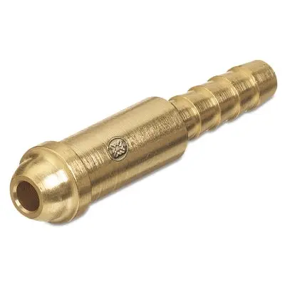 Inert Arc Nipple, 200 Psig, Brass, 2-7/32 In L, Barb For 5/16 In Hose Id, B-Size 5/8 In-18 1