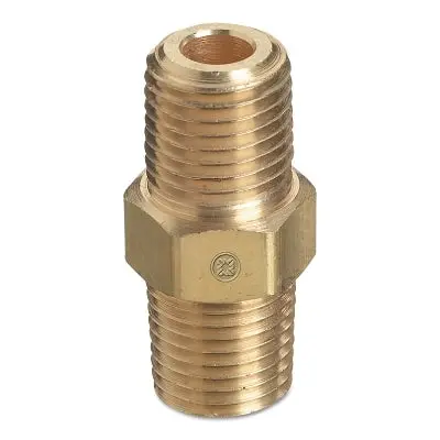 Pipe Thread Hex Nipples, 3000 Psig, Brass, 1/2 In Npt Male 1