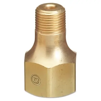 Male Npt Outlet Adaptor For Manifold Pipeline, 3000 Psig, Brass, Cga-580 (F) Rh X 1/2 In Npt (M) 1
