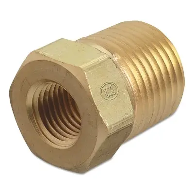 Pipe Thread Bushings, 3,000 Psig, Brass, 1/4 In (Npt);3/8 In (Npt) 1