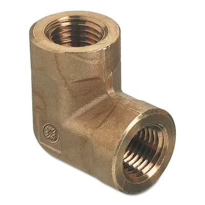 Pipe Thread Elbow, Connector, 3000 Psig, Brass, 1/4 In X 1/4 In, 90° Female To Female Npt 1