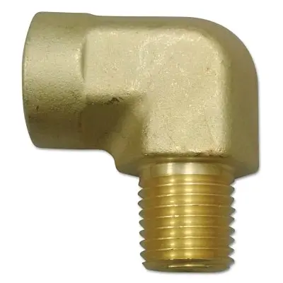 Pipe Thread Elbow, Connector, 3000 Psig, Brass, 1/4 In X 1/4 In, 90° Female To Male Npt 1