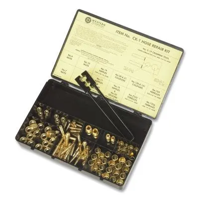 Hose Repair Kit, A-Size/B-Size Fittings, 3/16 In And 1/4 In Hose Id, Hammer-Strike 2-Hole Jaw Crimp Tool 1