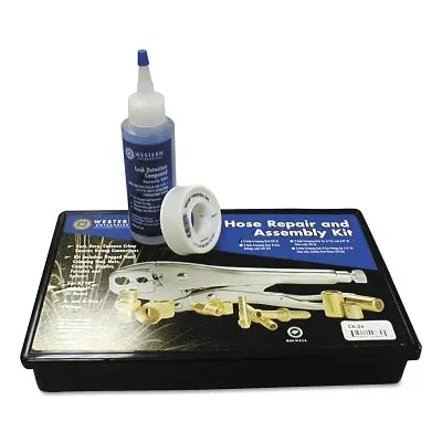 Hose Repair Kit, B-Size Fittings, 1/4 In Hose Id, Hand-Grip 2-Hole Jaw Crimp Tool 1