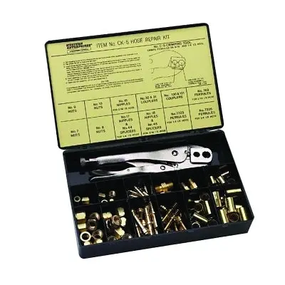 Hose Repair Kit, B-Size Fittings, 3/16 In Hose Id, Hand-Grip 2-Hole Jaw Crimp Tool 1