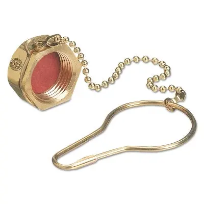 Manifold One-Piece Dust Cap Assemblies, Cap, Brass, Oxygen 1