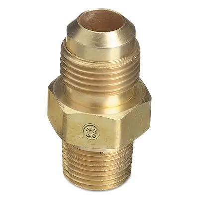 Brass Sae Flare Tubing Connection, Adapter, 500 Psig, Cga-295 To 3/8 In Npt(M) 1