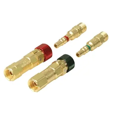 Quick Connect, Torch-To-Hose W/Reverse Flow Check Valve, Brass, Qdb200 (M) Plug/Qdb201 (F) Socket, Fuel Gas 1