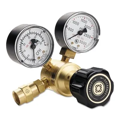Flow Gauge Regulators, Argon, Cga 580, 3,000 Psig Inlet 1