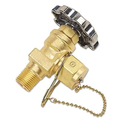 Valves, Shut-Off Valve, 200 Psi, Brass, Gas Tight Plug/Chain, Oxygen 1