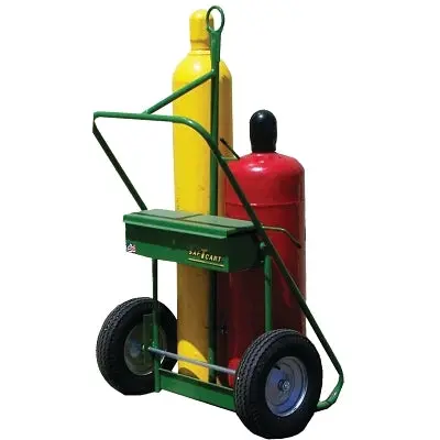 400 Series Carts, Holds 2 Cylinders, 9.5"-12.5" Dia., 16" Pneum.Wheels, 62" H 1