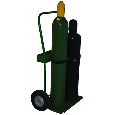 800 Series Cart, Holds 2 Cylinders, 6-1/2 In To 7-3/4 In Dia, 10 In Semi-Pneumatic Wheels 1