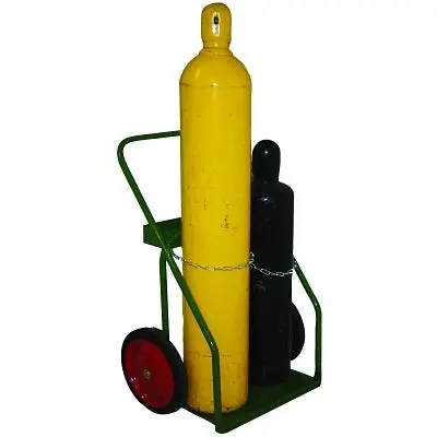 800 Series Cart, Holds 2 Cylinders, 6-1/2 To 9-1/2 In Dia, 14 In Semi-Pneumatic Wheels 1