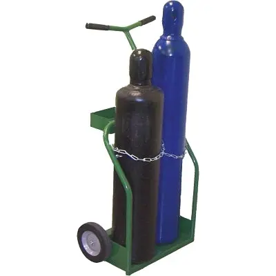 900 Series Cart, Holds 2 Cylinders, 8 In To 8-1/2 In Dia, 8 In Semi-Pneumatic Wheels 1