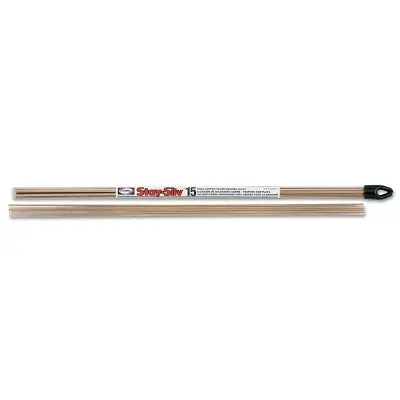 Stay-Silv 15 Flat Brazing Alloy Filler Metal, Flat Rods, 0.050 In X 1/8 In Dia X 20 In L, 1 Lb, Tube 1