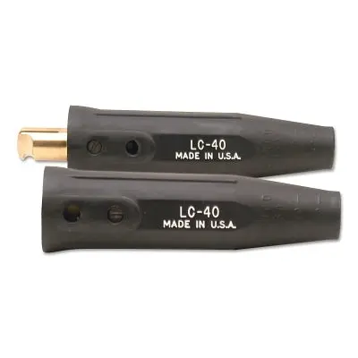 Cable Connector, Single Oval Point Screw Connection, Male/Female, 1/0 To 2/0 Awg Cap, Black 1