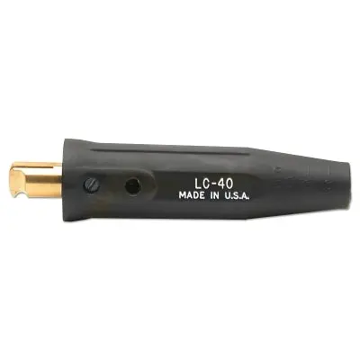 Cable Connector, Single Oval Point Screw Connection, Male, 1/0 To 2/0 Awg Cap, Black 1