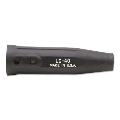 Cable Connector, Single Oval-Point Screw Connection, Female, 1/0 To 2/0 Cable Cap, Black 1