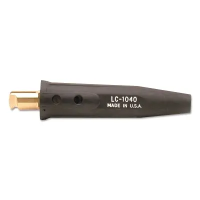 Whip Cable Connector, Oval-Point Screw Connection, Male, 1/0 Cable Cap, Black 1