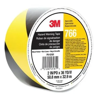 Hazard Marking Vinyl Tape, 2 In X 36 Yd, Black/Yellow 1