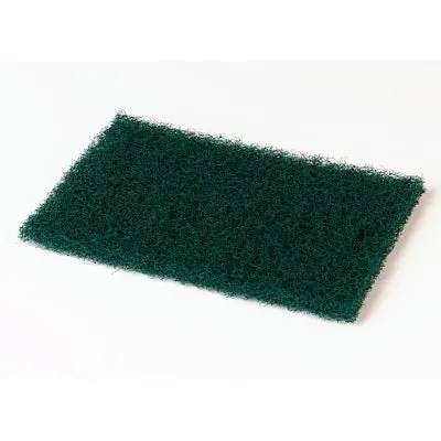 Heavy-Duty Commercial Scouring Pad, 6 In W X 9 In L, Synthetic Fiber, Green 1