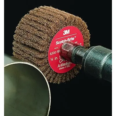 Cut And Polish Flap Brush, 3 In X 1/4 In, Medium, Aluminum Oxide, 8500 Rpm 1