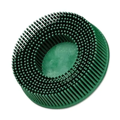 Roloc Bristle Disc, 3 In X 5/8 In, Tr, 50 Grit, Ceramic Abrasive Grain, 15000 Rpm, Green 1