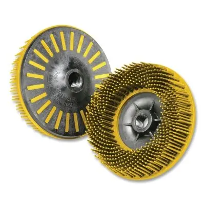 Bristle Disc, 4-1/2 In X 5/8 In-11, 80 Grit, Ceramic, 12000 Rpm, Yellow 1