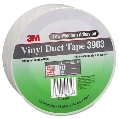 Vinyl Duct Tape 3903, Gray, 2 In X 50 Yd X 6.3 Mil 1