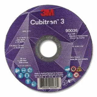 405-638060-90036 3M Cubitron 3 4 1/2"X .045X7/8" 80M/S 13,300Max Rpm Tr/Min Grinding Wheel 1