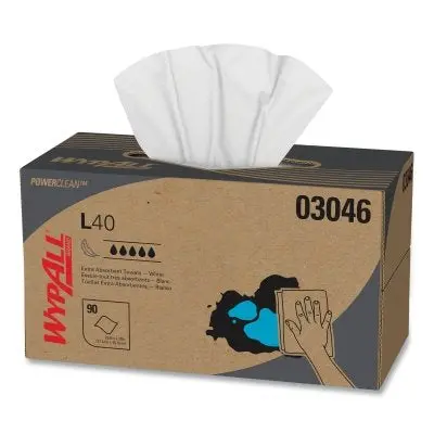 L40 Towel, White, 10.8 In W X 10 In L, Pop-Up Box, 1 Ply, 90 Sheets/Bx, 810 Sheets Total 1