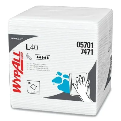 L40 Towel, White, 12.5 In W X 12 In L, Pack, 1 Ply, 56 Sheets/Pk, 1,008 Sheets Total 1