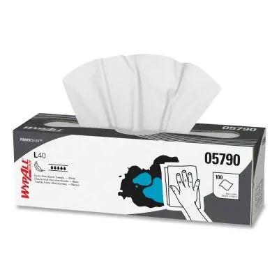 L40 Towel, White, 16.4 In W X 9.8 In L, Pop-Up Box, 1 Ply, 100 Sheets/Bx, 900 Sheets Total 1