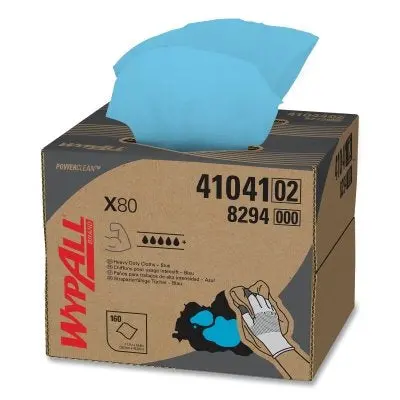X80 Heavy-Duty Cloth, Blue, 11.1 In W X 16.8 In L, 160 Sheets/Bx, Brag Box 1
