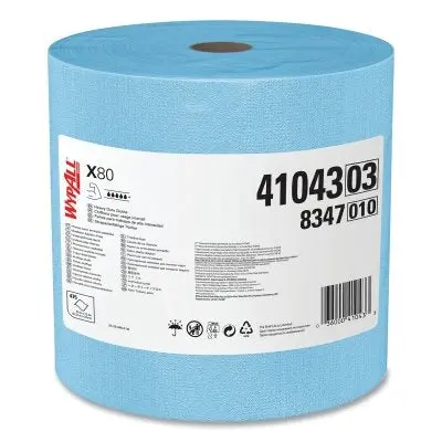 X80 Heavy-Duty Cloth, Blue, 12.2 In W X 12.4 In L, 475 Sheets/Rl, Jumbo Roll 1