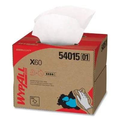 X60 Cloth Wiper, White, 11.1 In W X 16.8 In L, Brag Box, 252 Sheets/Box 1