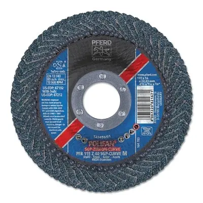 Polifan Curve Flap Wheel, 4-1/2 In X 5/8 In, 60 Grit, 13300 Rpm 1