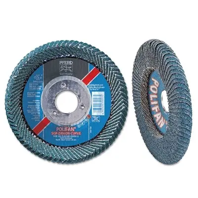 Polifan Sgp Zircon-Curve Radial Type Pfr Flap Disc, 4-1/2 In X 5/8 In, 40 Grit, 5/8 In To 11 Arbor, 13,300 Rpm 1