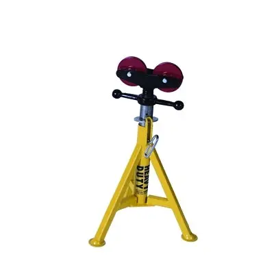 Heavy-Duty Style Hi Jack, Steel Roller Head, 2000 Lb Cap, 1-1/4 In To 24 In Pipe, 28 In To 49 In H 1